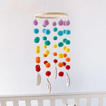 Load image into Gallery viewer, Dream Catcher Nordic Baby Room Wind Chime Bed Bell Decor Wool Ball Kids Bedroom Lovely Wooden Bead Bed Felt Baby Ceiling Mobiles Toys Infant Nursing Accessories Wall Hanging Decoration Ornaments Photography Prop