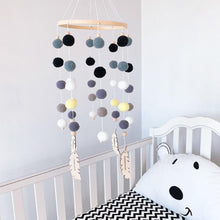 Load image into Gallery viewer, Dream Catcher Nordic Baby Room Wind Chime Bed Bell Decor Wool Ball Kids Bedroom Lovely Wooden Bead Bed Felt Baby Ceiling Mobiles Toys Infant Nursing Accessories Wall Hanging Decoration Ornaments Photography Prop