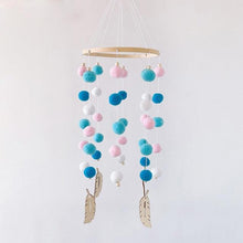 Load image into Gallery viewer, Dream Catcher Nordic Baby Room Wind Chime Bed Bell Decor Wool Ball Kids Bedroom Lovely Wooden Bead Bed Felt Baby Ceiling Mobiles Toys Infant Nursing Accessories Wall Hanging Decoration Ornaments Photography Prop
