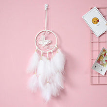 Load image into Gallery viewer, Dream Catcher Wall Decor with White Feathers Indian Style Dream-catcher Moon Handmade Wind Chimes Wall Ornament Girls Room Decoration Feather Dream Catcher For Kids Women Wedding Bohemian Wall Decor