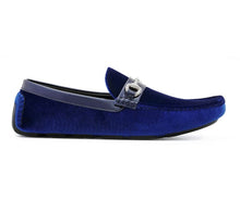 Load image into Gallery viewer, Amali Bling Royal Blue Men's Smoking Driving Moccasin/Dress Shoe