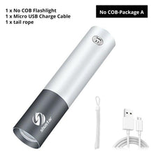Load image into Gallery viewer, Dual Power LED Flashlight With Pure Beam Slide Focus Waterproof Rechargeable LED USB Telescopic Zoom Portable Flashlight For Night Lighting Night Riding Camping High-Powered Flash Lights