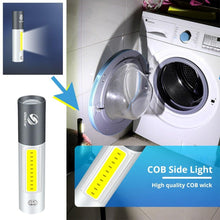 Load image into Gallery viewer, Dual Power LED Flashlight With Pure Beam Slide Focus Waterproof Rechargeable LED USB Telescopic Zoom Portable Flashlight For Night Lighting Night Riding Camping High-Powered Flash Lights