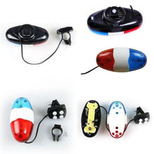 Load image into Gallery viewer, Durable Waterproof Multifunction Cycle Lamp 4 Loud Siren Sound Trumpet Police 6 LED Light Electronic Siren Bike Bell Battery Bike Bicycle Police Strobe Blue Red Bicycle Safety Light Loud Siren Sound Cycling Horn Bells