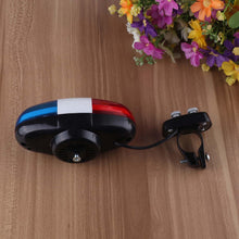 Load image into Gallery viewer, Durable Waterproof Multifunction Cycle Lamp 4 Loud Siren Sound Trumpet Police 6 LED Light Electronic Siren Bike Bell Battery Bike Bicycle Police Strobe Blue Red Bicycle Safety Light Loud Siren Sound Cycling Horn Bells