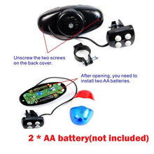 Load image into Gallery viewer, Durable Waterproof Multifunction Cycle Lamp 4 Loud Siren Sound Trumpet Police 6 LED Light Electronic Siren Bike Bell Battery Bike Bicycle Police Strobe Blue Red Bicycle Safety Light Loud Siren Sound Cycling Horn Bells