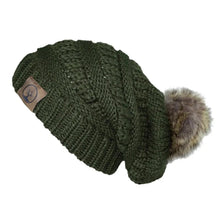 Load image into Gallery viewer, Deadwood Trading Brina- Slouch Beanie with Pom Pom - Winter Skull Cap for Women