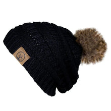 Load image into Gallery viewer, Deadwood Trading Brina- Slouch Beanie with Pom Pom - Winter Skull Cap for Women