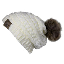 Load image into Gallery viewer, Deadwood Trading Brina- Slouch Beanie with Pom Pom - Winter Skull Cap for Women