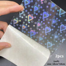 Load image into Gallery viewer, Dynamic Heart 3D Nail Stickers Holographic Adhesive Sliders Gradient Nail Art Accessories Flashing Heart Decals Tattoos Kids Nails Art Decoration Nail Strips Shiny French Tip Guides Stickers French Nail Stickers Form Fringe Guides