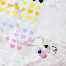 Load image into Gallery viewer, Dynamic Heart 3D Nail Stickers Holographic Adhesive Sliders Gradient Nail Art Accessories Flashing Heart Decals Tattoos Kids Nails Art Decoration Nail Strips Shiny French Tip Guides Stickers French Nail Stickers Form Fringe Guides
