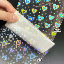 Load image into Gallery viewer, Dynamic Heart 3D Nail Stickers Holographic Adhesive Sliders Gradient Nail Art Accessories Flashing Heart Decals Tattoos Kids Nails Art Decoration Nail Strips Shiny French Tip Guides Stickers French Nail Stickers Form Fringe Guides