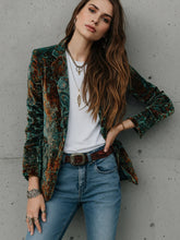 Load image into Gallery viewer, Women’s Printed Suit Jacket with Lining – Autumn Winter Casual Commuter Blazer