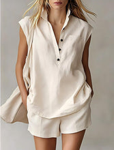 Load image into Gallery viewer, Women's Casual Sleeveless Cardigan Top & Shorts Set