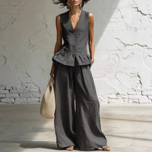 Load image into Gallery viewer, Women's Bohemian Ruffled Sleeveless Tank & Pants Set