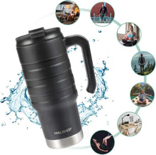 Load image into Gallery viewer, HAUSHOF 24oz Insulated Tumbler with Lid & Handle – Double Wall Vacuum Stainless Steel Travel Mug, Leak-Proof, BPA-Free, Wide Mouth for Ice, Hot & Cold Drinks