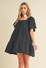 Load image into Gallery viewer, Square Neck Half Sleeve Tiered Summer Dress For Women–Elegant & Flattering with Ruched Detail & Chic Tiered Design