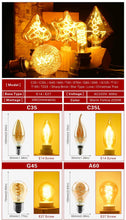 Load image into Gallery viewer, E14 E27 Retro LED Spiral Filament Light Bulb 4W 220V C35 G45 A60 T45 ST64 T185 T225 G80 G95 G125 Vintage Edison Lamp Vintage Filament Light Bulbs Globe Round