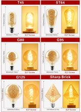 Load image into Gallery viewer, E14 E27 Retro LED Spiral Filament Light Bulb 4W 220V C35 G45 A60 T45 ST64 T185 T225 G80 G95 G125 Vintage Edison Lamp Vintage Filament Light Bulbs Globe Round