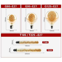 Load image into Gallery viewer, E14 E27 Retro LED Spiral Filament Light Bulb 4W 220V C35 G45 A60 T45 ST64 T185 T225 G80 G95 G125 Vintage Edison Lamp Vintage Filament Light Bulbs Globe Round