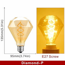 Load image into Gallery viewer, E14 E27 Retro LED Spiral Filament Light Bulb 4W 220V C35 G45 A60 T45 ST64 T185 T225 G80 G95 G125 Vintage Edison Lamp Vintage Filament Light Bulbs Globe Round