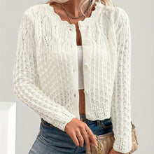 Load image into Gallery viewer, Women's Solid Color Elegant Round Neck Cardigan Top