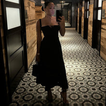 Load image into Gallery viewer, Women’s Solid-Colored Bustier Slit Lace-Up Casual Dress