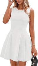 Load image into Gallery viewer, Sleeveless Solid Color Pleated Dress | Flared Midi Casual