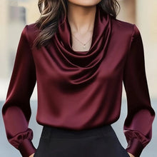 Load image into Gallery viewer, Women's Elegant Draped Neck Blouse