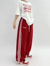 Load image into Gallery viewer, Embroidered Patchwork Wide-Leg Athletic Sweatpants | 4 Colors