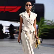 Load image into Gallery viewer, Women’s Elegant Sleeveless Waist-Cinching Two Piece Suit Set