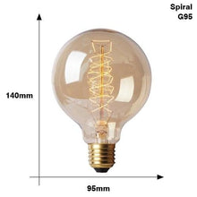 Load image into Gallery viewer, E27 Retro Edison Bulb AC 220V 110V 40W Dimmable Vintage Edison Light bulb ST64 G80 G95 T225 T300 Incandescent Lamp Edison Lamp Bravelight Antique Vintage Light Bulbs, T64 40W 2700K Warm Dimmable, Squirrel Cage Filament Edison Light Bulb for Table Lamp