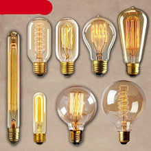 Load image into Gallery viewer, E27 Retro Edison Bulb AC 220V 110V 40W Dimmable Vintage Edison Light bulb ST64 G80 G95 T225 T300 Incandescent Lamp Edison Lamp Bravelight Antique Vintage Light Bulbs, T64 40W 2700K Warm Dimmable, Squirrel Cage Filament Edison Light Bulb for Table Lamp