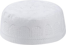 Load image into Gallery viewer, Men’s Muslim Prayer Kufi Hat – Embroidered Islamic Beanie Skull Cap, Traditional Kofia Topi, Lightweight Sun Hat