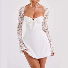 Load image into Gallery viewer, Y2K Lace Long Sleeve Dress Fashion Sexy Corset Backless Lace Up Short Dresses Womens Clothing