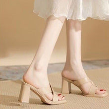 Load image into Gallery viewer, Open-Toe Chunky Heel Sandals – Bold & Trendy Summer Staple