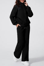 Load image into Gallery viewer, Solid Zip-Up Jacket and Drawstring Pants Set