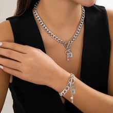 Load image into Gallery viewer, Thick Chain Lock and Key Pendant Necklace - Trendy Fashion Jewelry