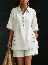 Load image into Gallery viewer, Short-Sleeve Shirt & Loose Pants Two-Piece Set – 4 Colors, S–5XL