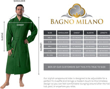 Load image into Gallery viewer, Bagno Milano Men’s 100% Organic Turkish Cotton Terry Bathrobe – Certified Soft, Absorbent, Kimono-Style Robe for Spa & Lounge