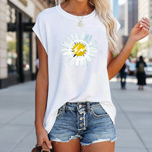 Load image into Gallery viewer, Women's Off-Shoulder Printed Top – Loose Fit Short Sleeve Cotton Pullover