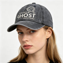 Load image into Gallery viewer, "I'd Rather Be Ghost Hunting" Embroidered Washed Baseball Cap – Retro Paranormal Hat