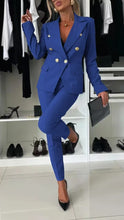 Load image into Gallery viewer, Lapel Button-Down Jacket & Slim-Fit Trousers Suit – 15 Colors XS–XXL