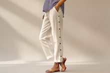 Load image into Gallery viewer, Cropped Pants With Decorative Buttons Along the Side Seams