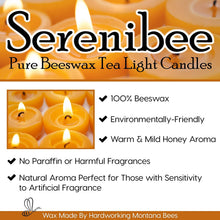 Load image into Gallery viewer, Serenibee 100% Pure Montana Beeswax Tealight Candles – Handmade, Unscented, Eco-Friendly with Reusable Steel Cup & Cotton Gift Bag (Set of 1 or More)