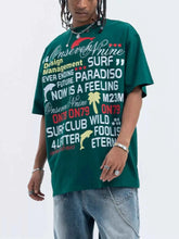 Load image into Gallery viewer, Men's Letter Round Neck Short Sleeve T-Shirt