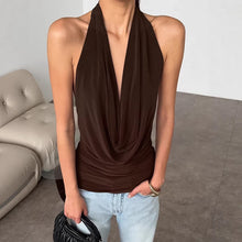 Load image into Gallery viewer, Designer Knitted Backless Boat-Neck Top Women’s Clothing