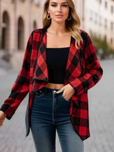 Load image into Gallery viewer, Elegant Plaid Open Front Long Sleeve Jacket Stylish & Cozy Lightweight Breathable Outerwear