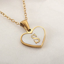 Load image into Gallery viewer, 26 Letter Heart-shaped Necklace White Shell Love Clavicle Chain Fashion Personalized Necklace For Women Jewelry Valentine's Day