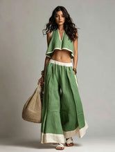 Load image into Gallery viewer, Sleeveless V-Neck Two-Piece Set – Solid Color Lounge & Casual Outfit
